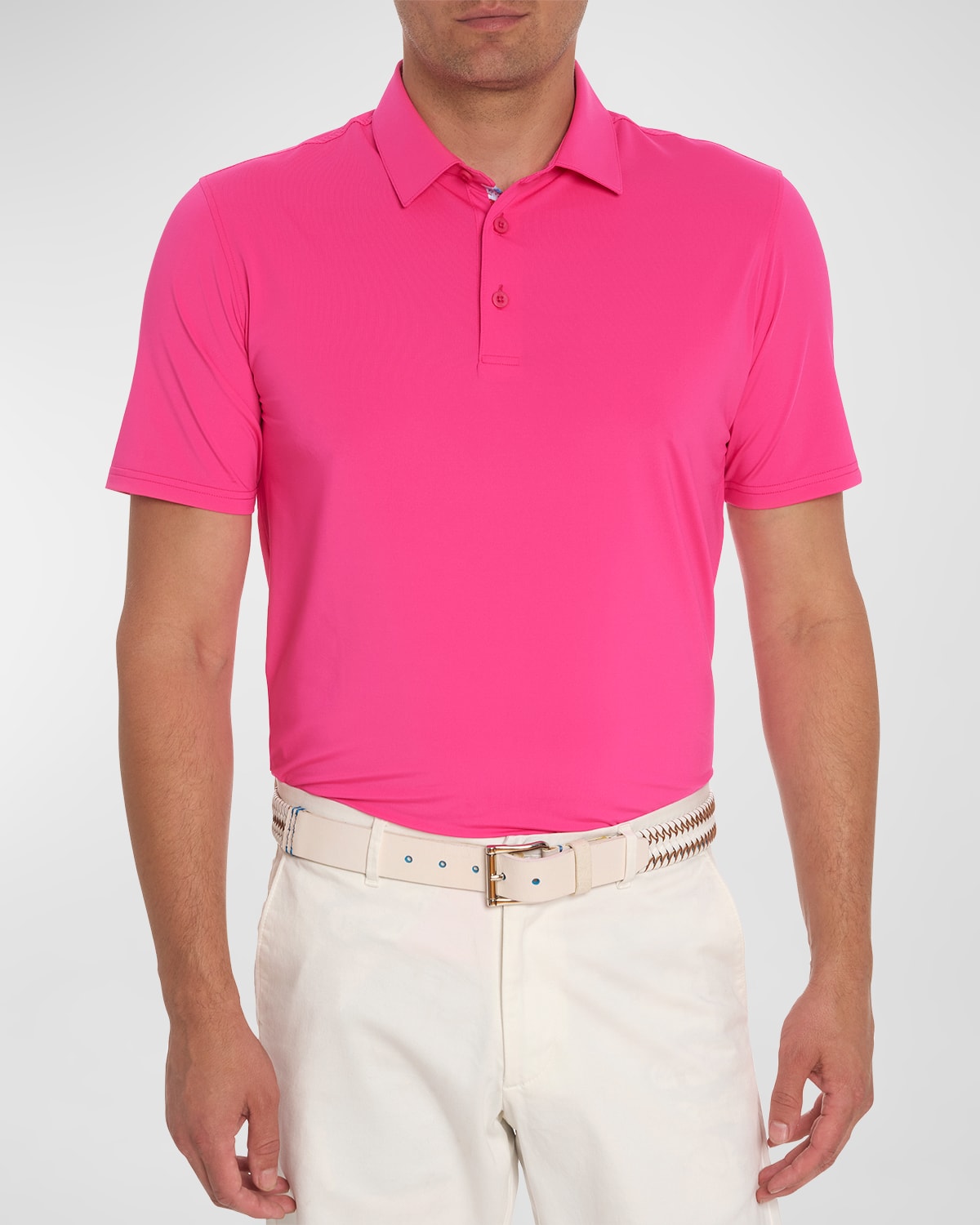 Robert Graham Axelsen Solid Short Sleeve Performance Golf Polo In Pink