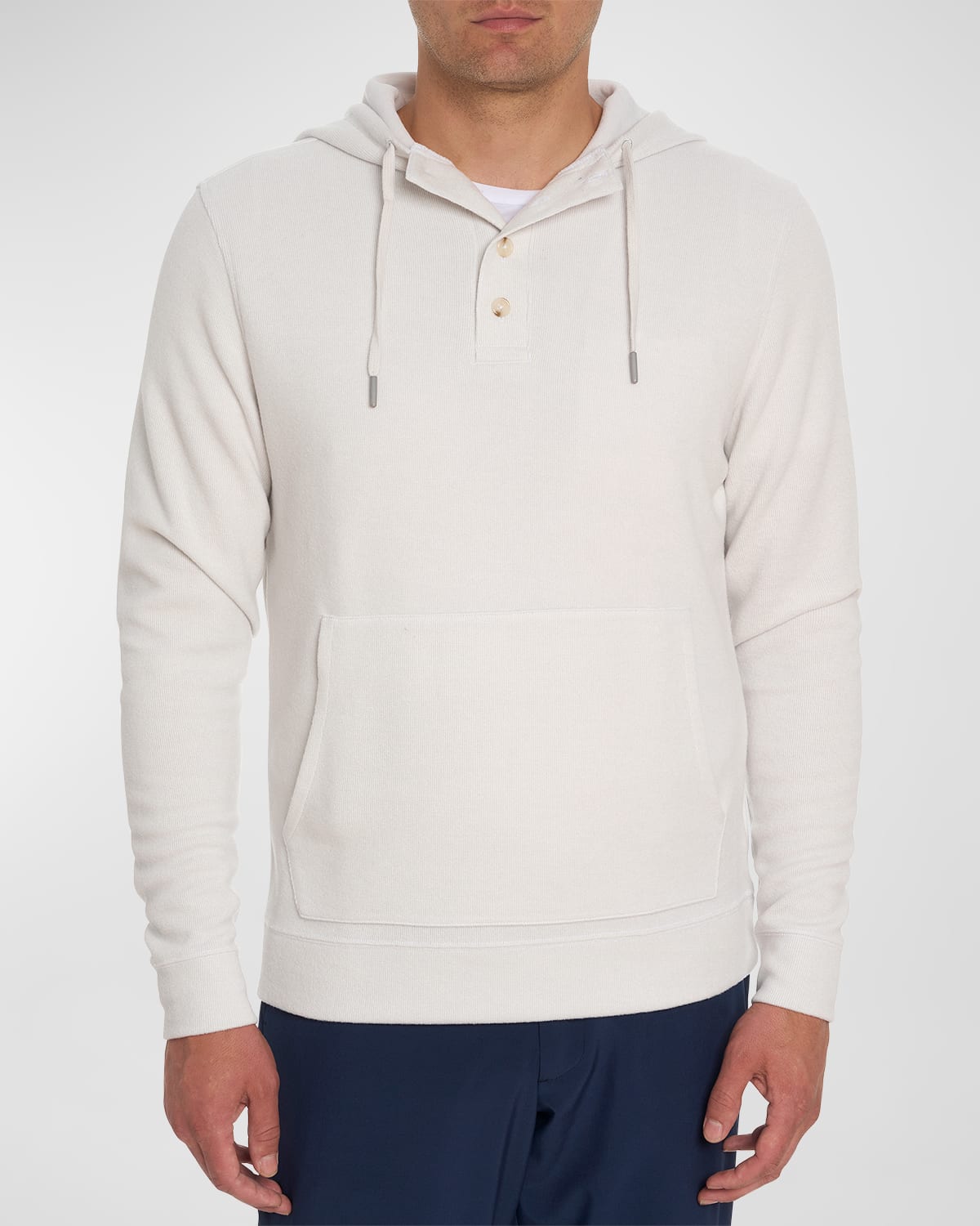 Shop Robert Graham Men's Ainsworth Drawstring Hoodie In White