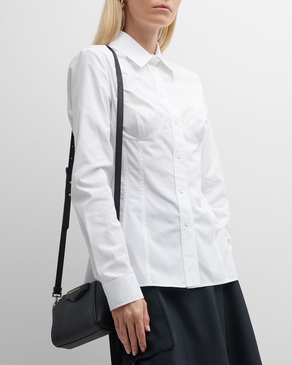 GIVENCHY TAILORED BUSTIER COLLARED SHIRT