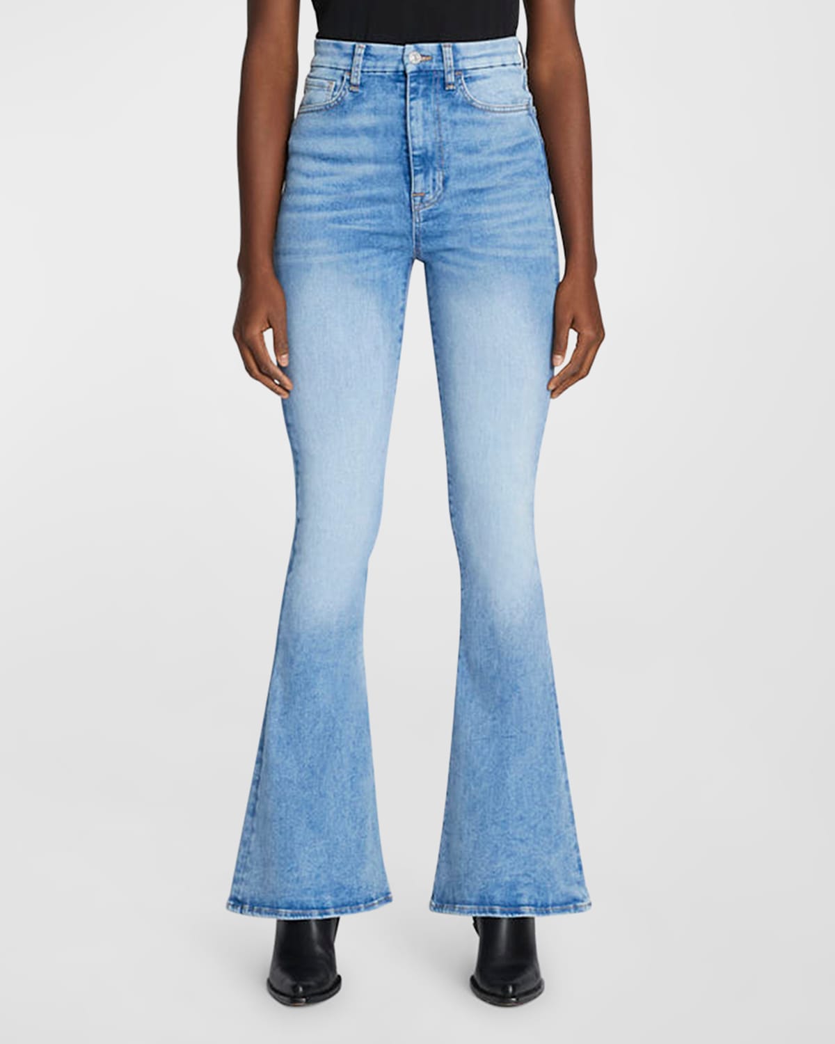Shop 7 For All Mankind Ultra High Rise Skinny Flare Jeans In Merton