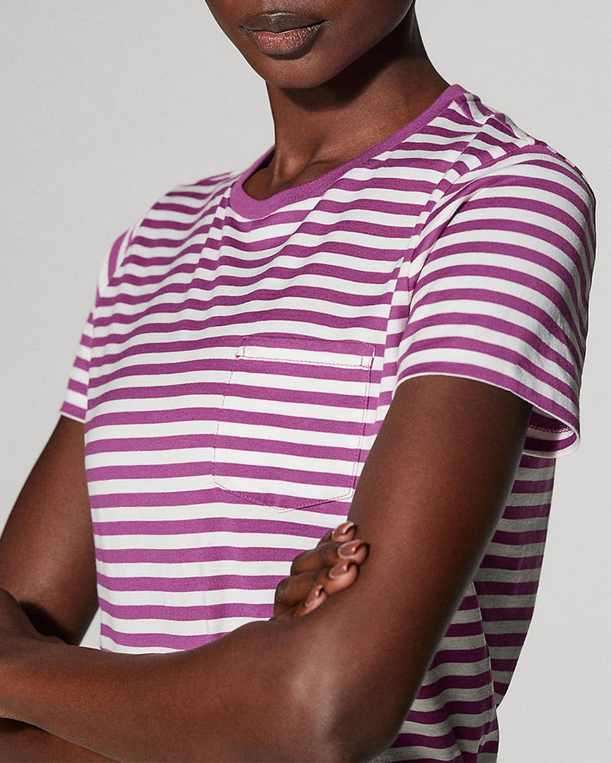 RALPH LAUREN STRIPED CREWNECK POCKET TEE