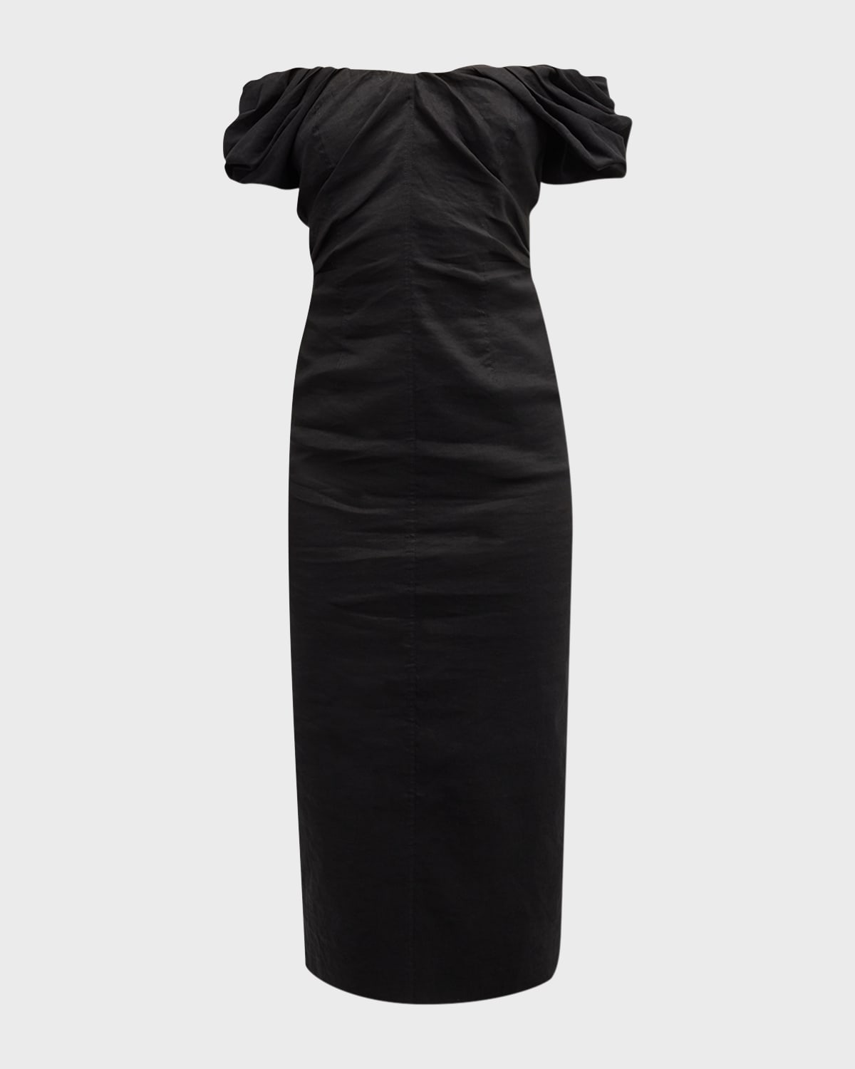A.l.c Nora Draped Off-the-shoulder Midi Dress In Black