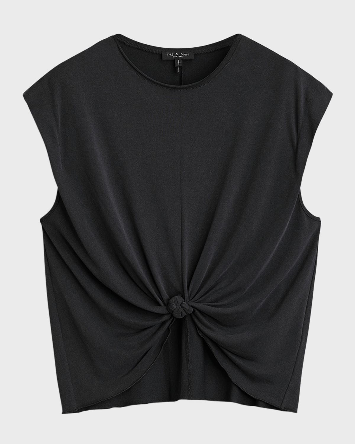Rag & Bone Women Jenna Crew Neck Cotton Tee In Black In Black