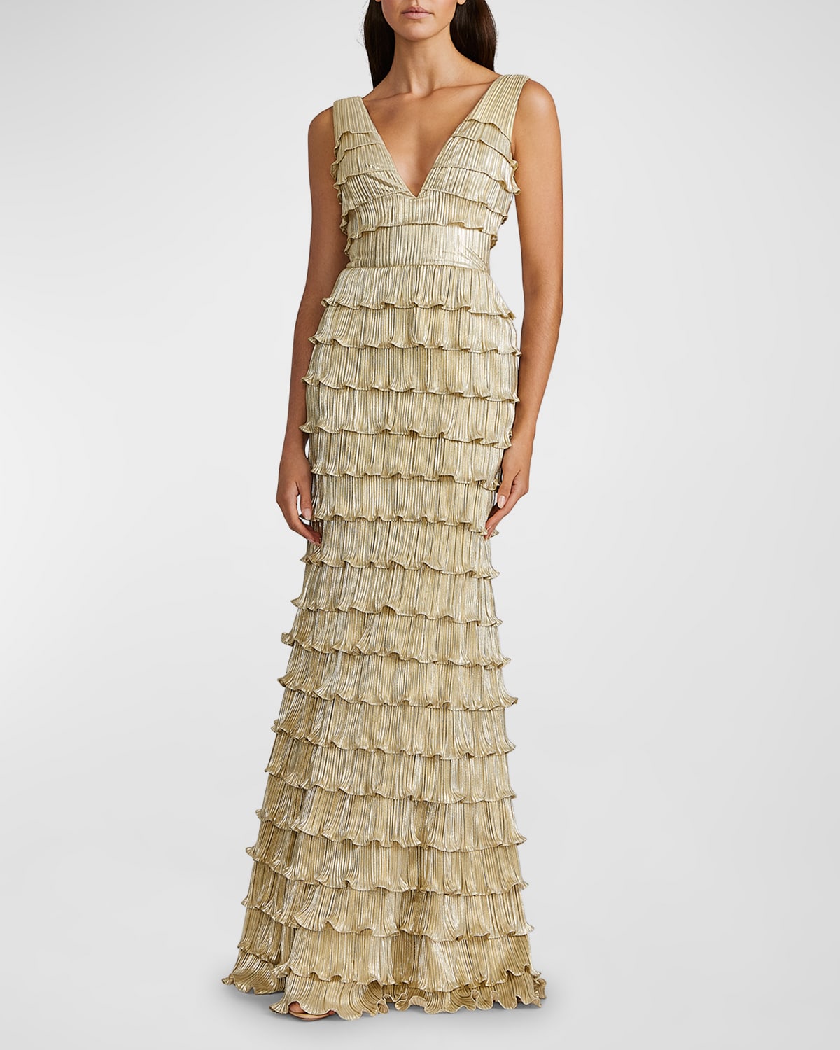 Zac posen sales gold dress