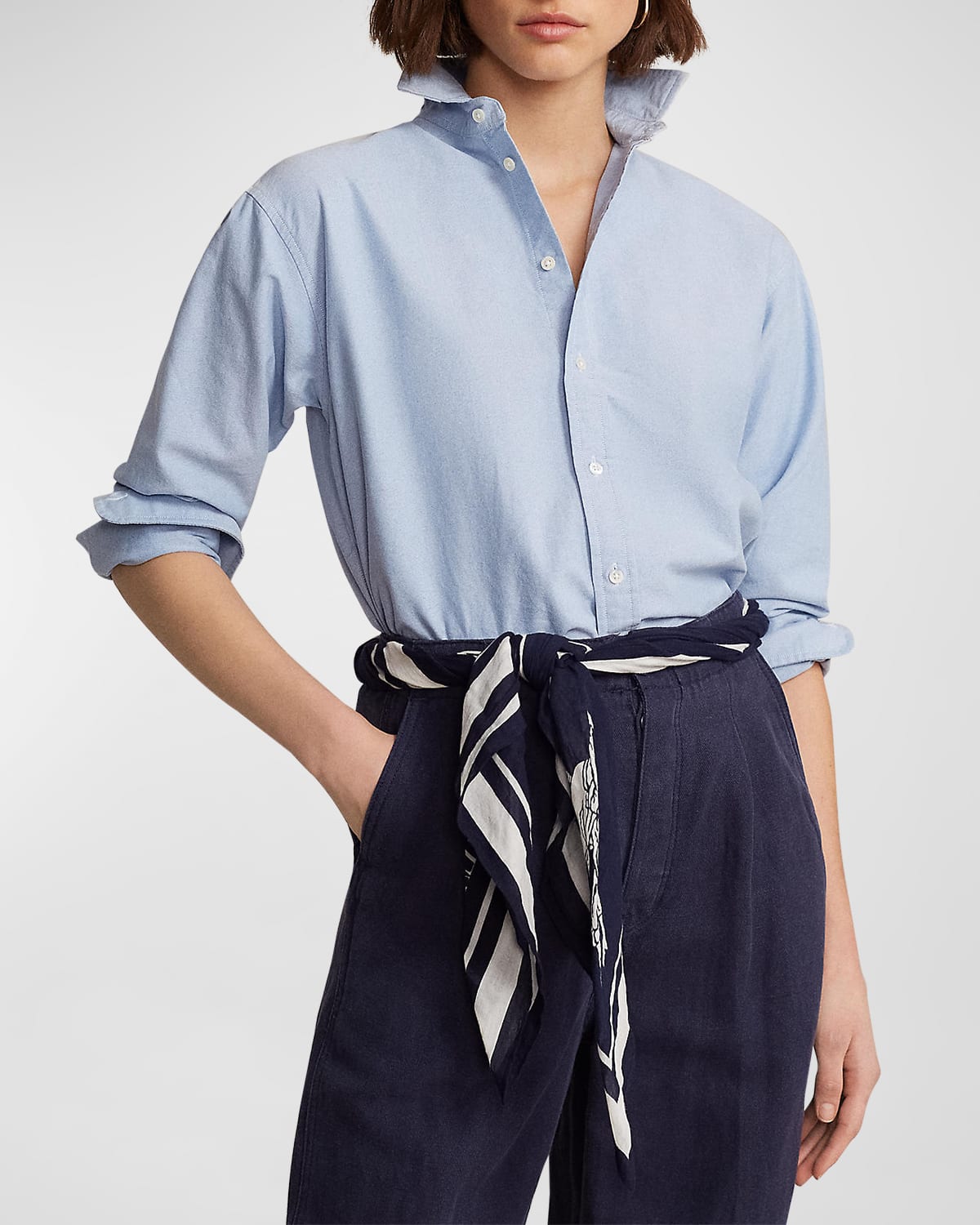 Polo Ralph Lauren Women's Cotton Button-up Shirt In Blue