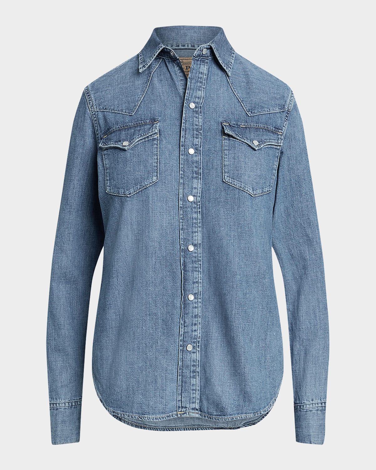 Polo Ralph Lauren Drawstring-hem Denim Shirt In Canaria Wash