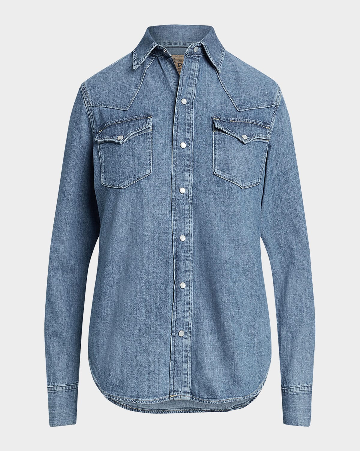 Shop Polo Ralph Lauren Denim Western Shirt In Canaria Wash