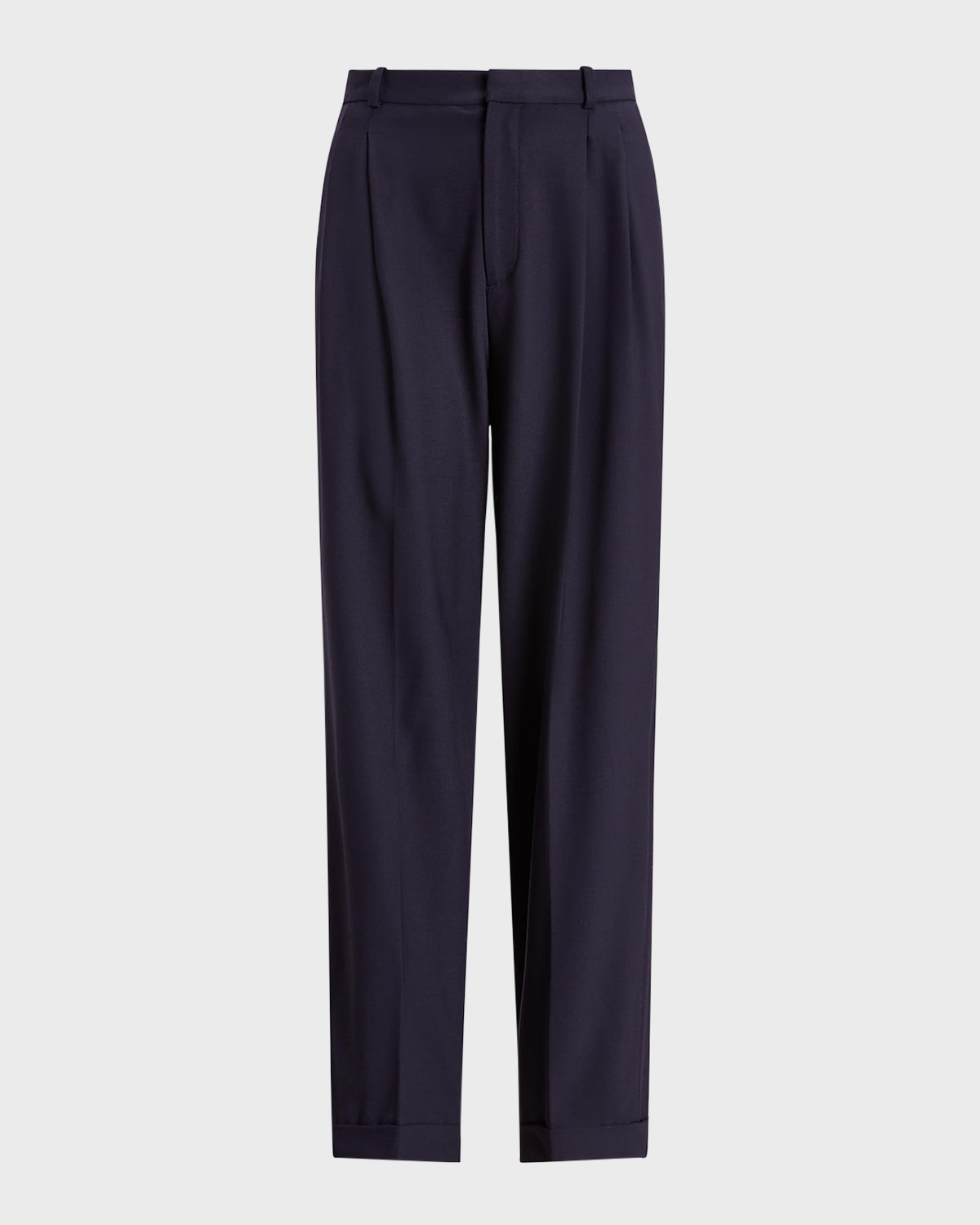 Polo Ralph Lauren Straight-leg Stretch Wool-blend Trousers In Navy