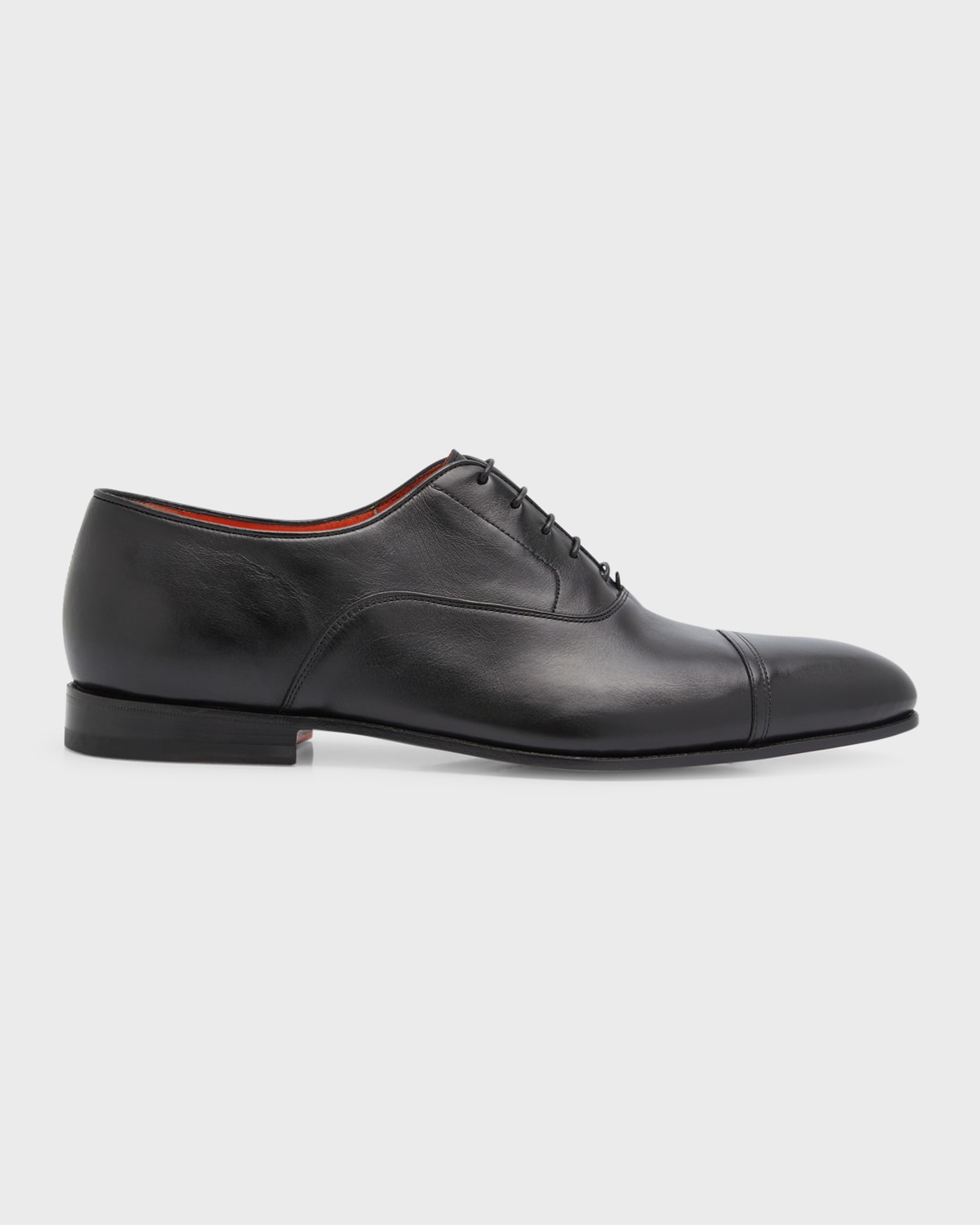 Shop Santoni Men's Dole Cap Toe Leather Oxfords In Black