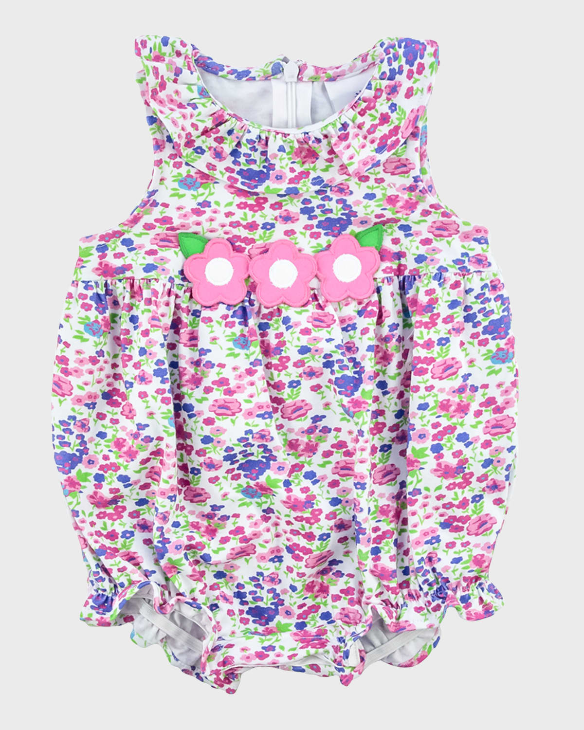 Florence Eiseman Kids' Girl's Floral Knit Romper With Flowers, 3m-24m In Pink/multi