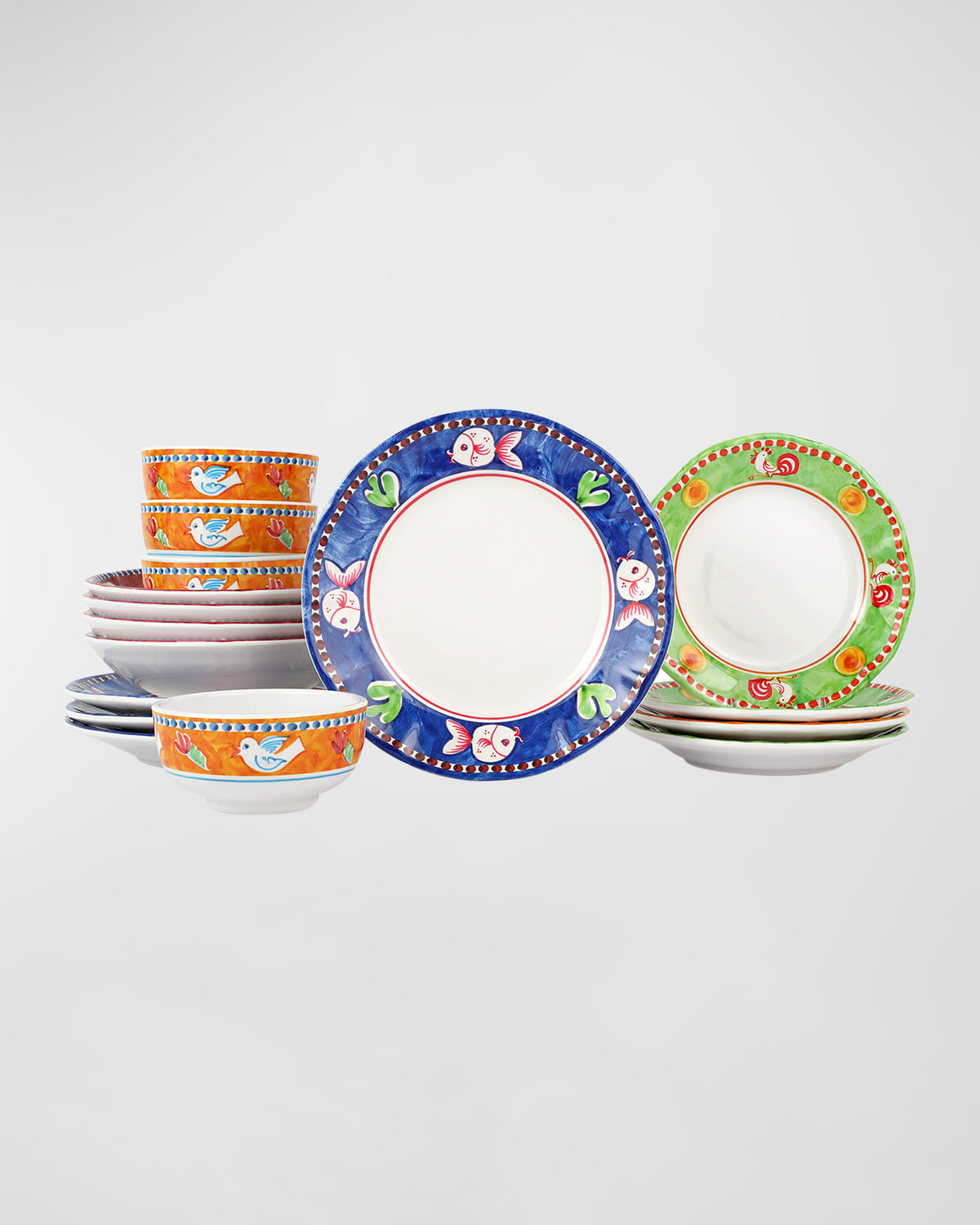 Vietri Melamine Campagna Assorted Sixteen-piece Place Setting In Assorted P