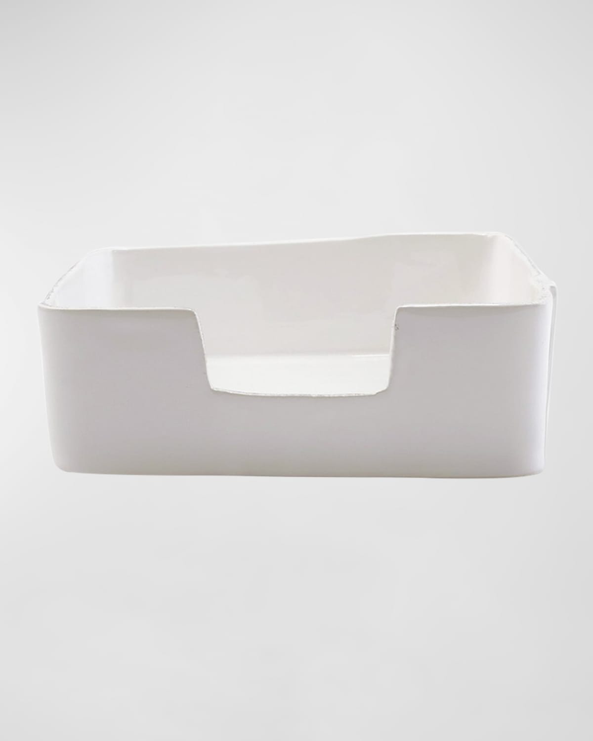 Vietri Melamine Lastra White Dinner Napkin Holder