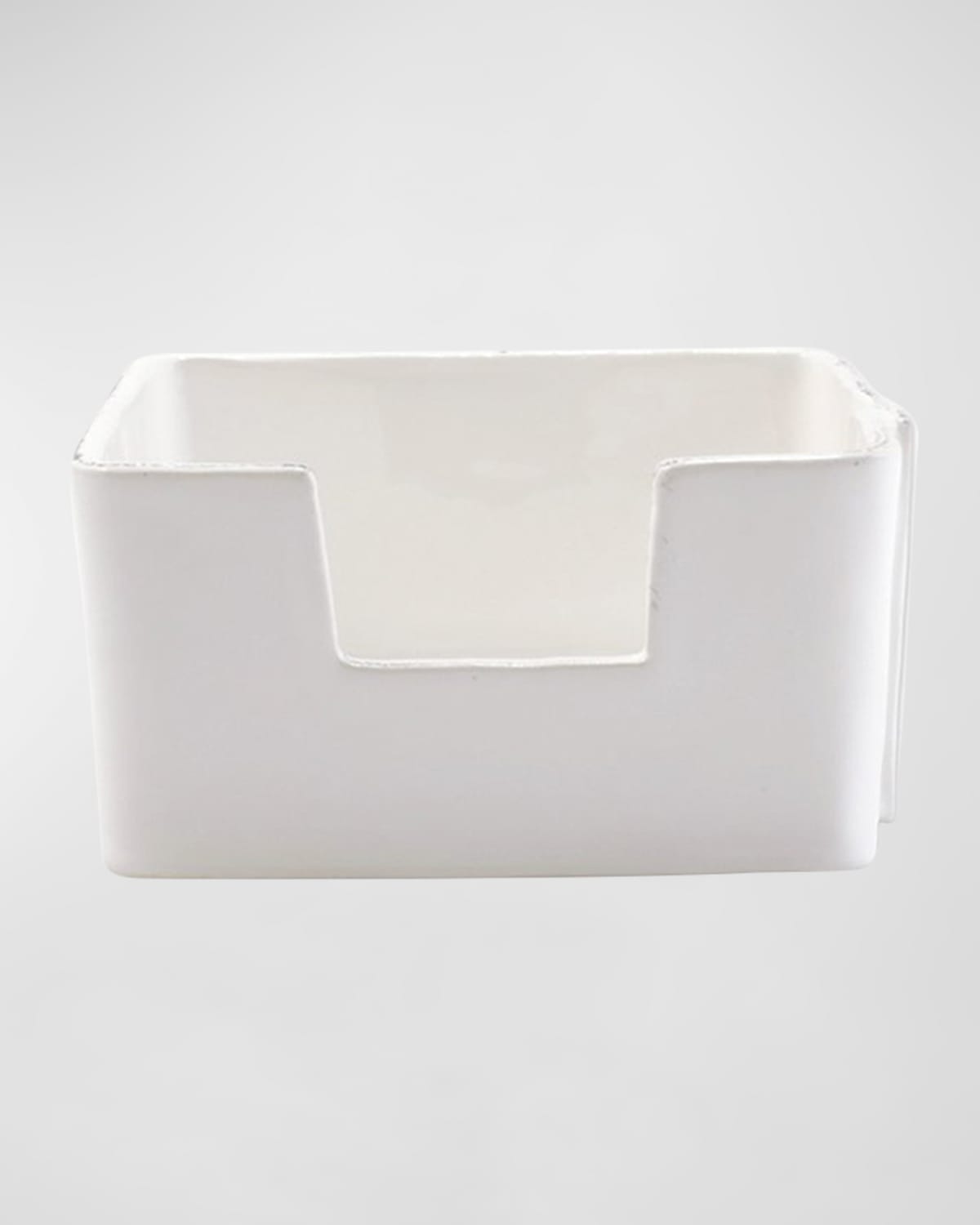 VIETRI MELAMINE LASTRA WHITE COCKTAIL NAPKIN HOLDER