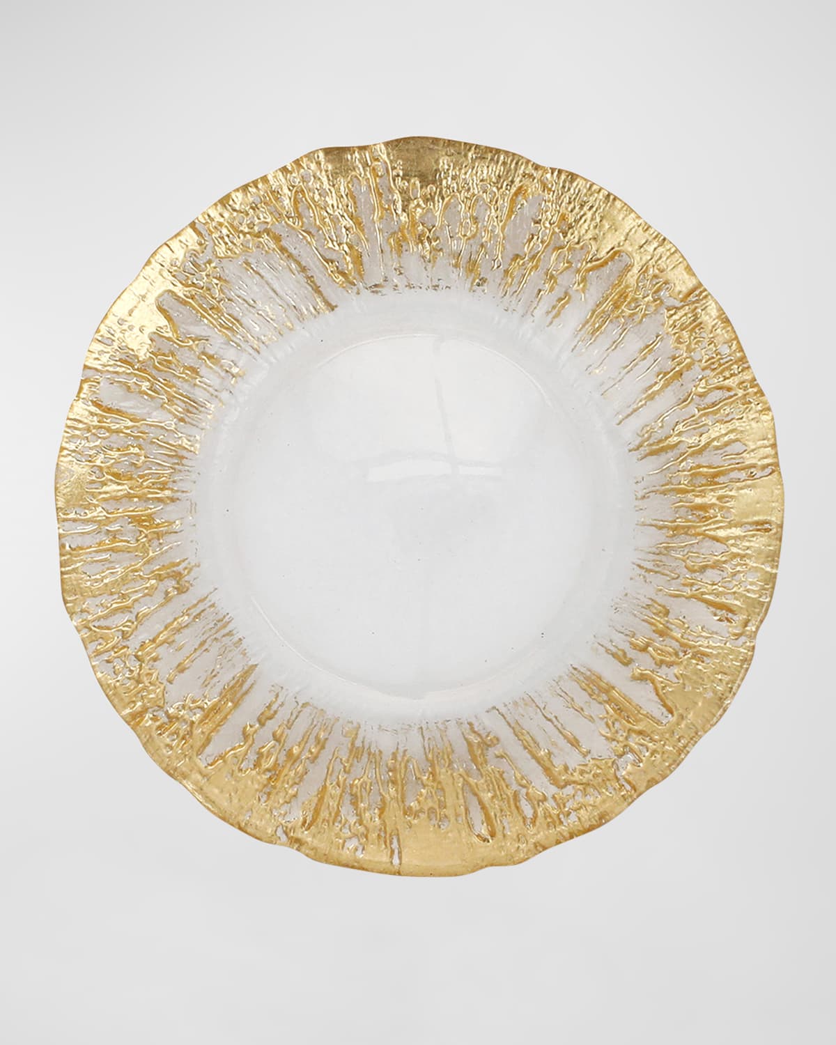 Vietri Rufolo Glass Gold Brushstroke Salad Plate 8.5"