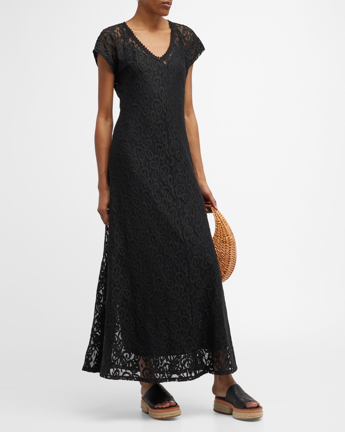 Johnny Was Corinne Sheer Lace Maxi Dress