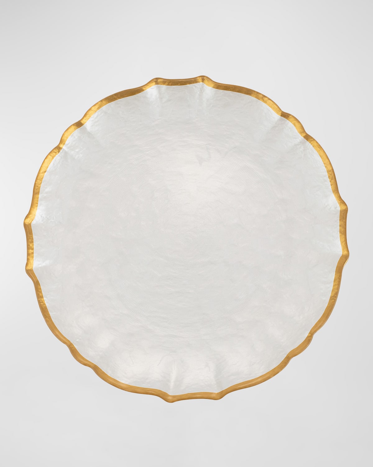 Shop Vietri Baroque Glass Dinner Plate In White