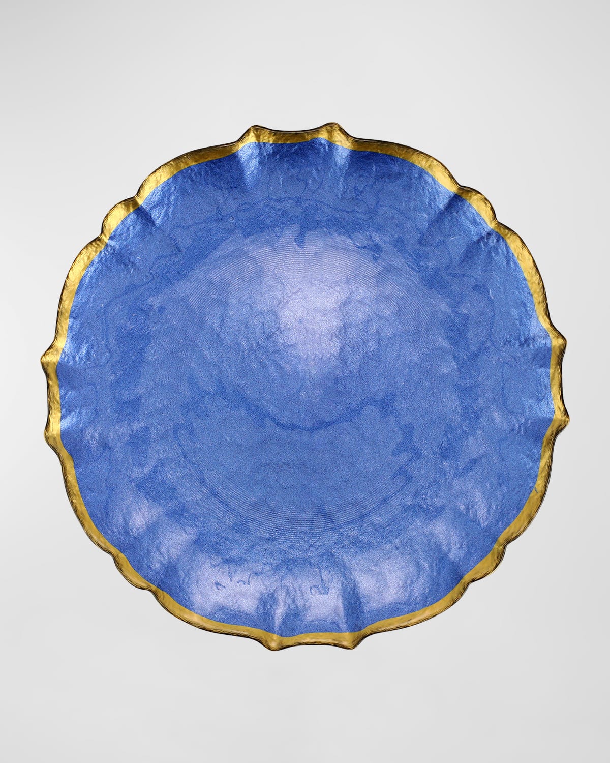 Shop Vietri Baroque Glass Dinner Plate In Cobalt