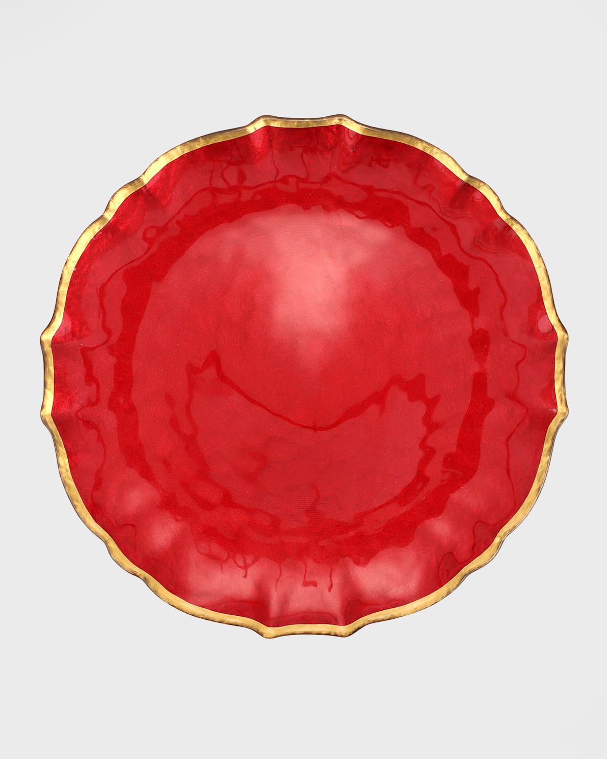 Shop Vietri Baroque Glass Dinner Plate In Red