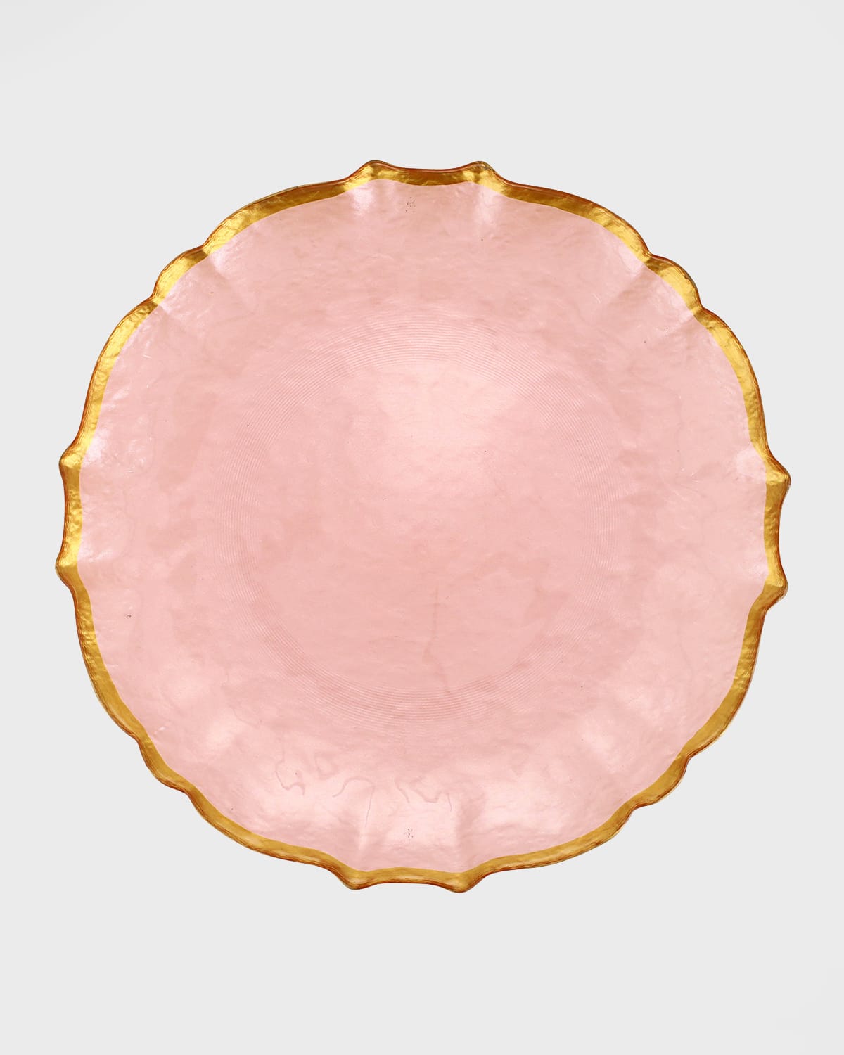 Vietri Baroque Glass Dinner Plate In Pink