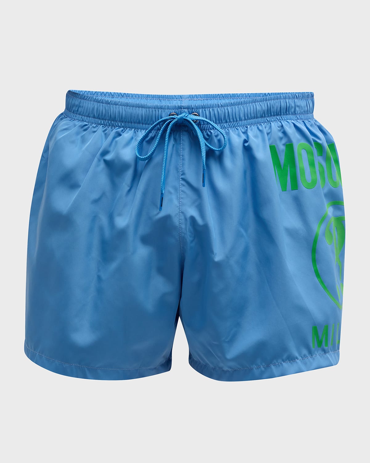 Shop Moschino Men's Swim Shorts With Side Logo In Light Blue