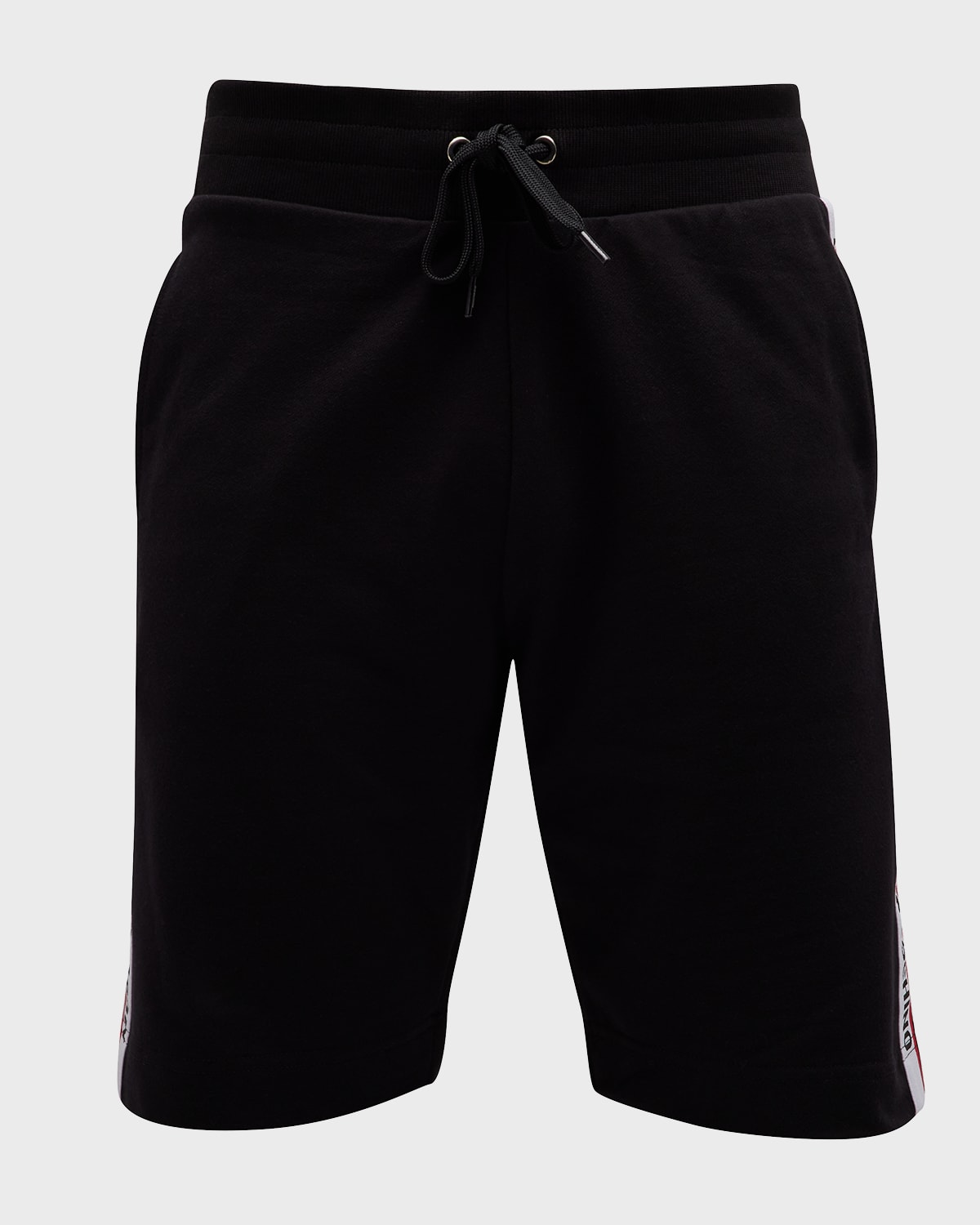 Moschino Men's Athletic Shorts With Side Taping In Black