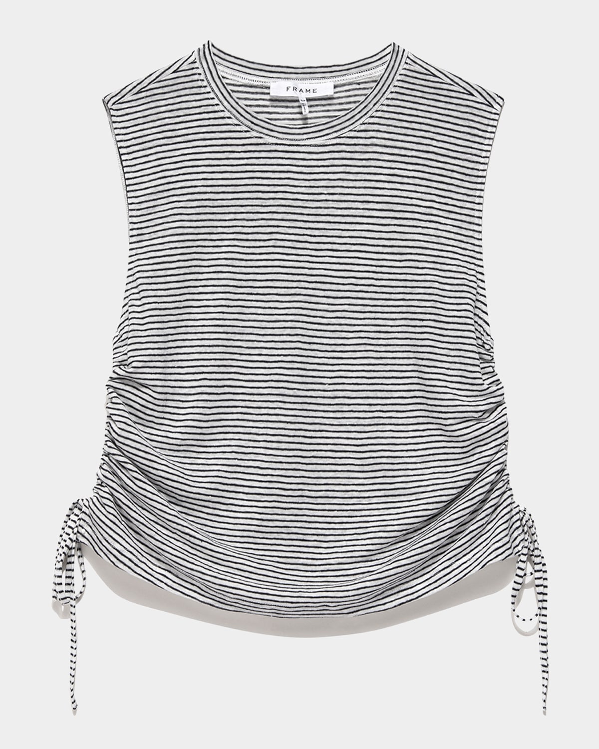 Frame Side Cinch Muscle Tee Blanc Multi Xl In Blanc Multi