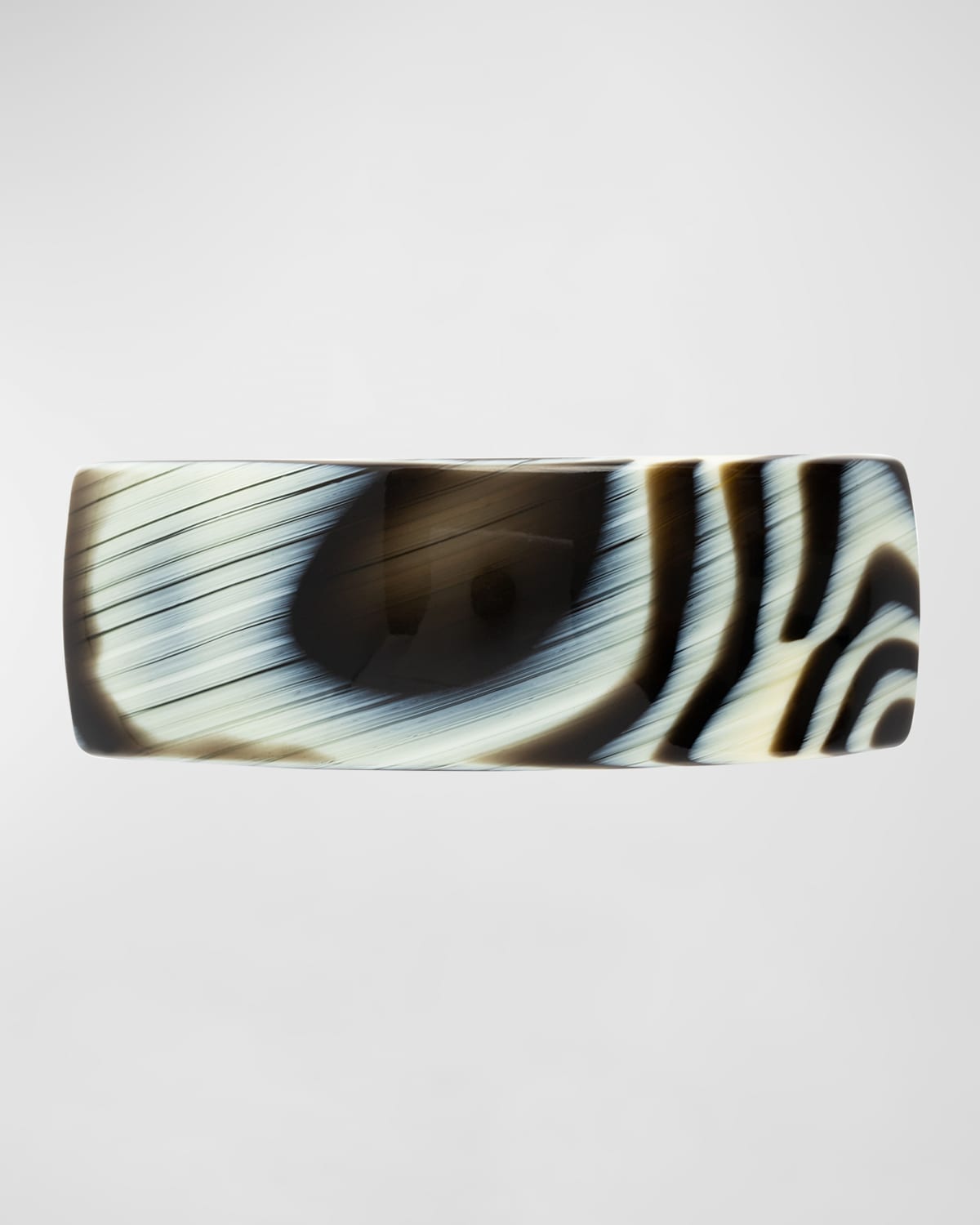 Horn-Patterned Rectangle Volume Barrette - Classic