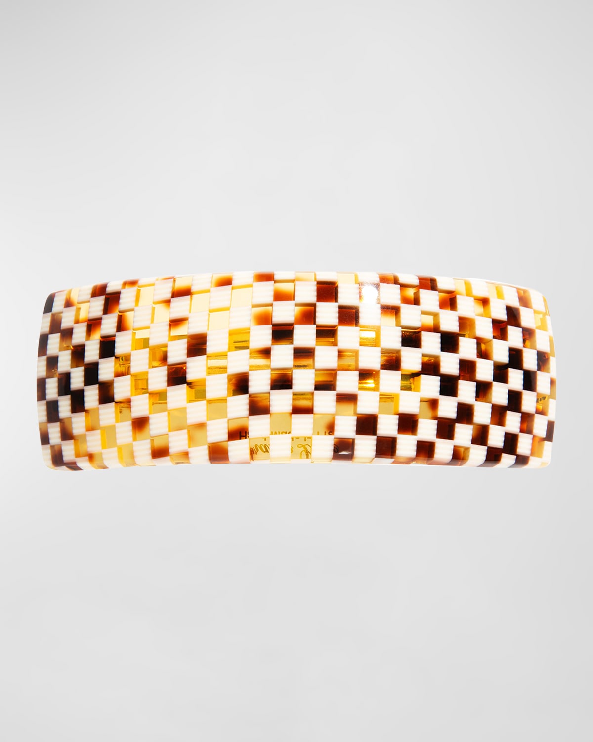 Checkered Rectangle Volume Barrette - Classic