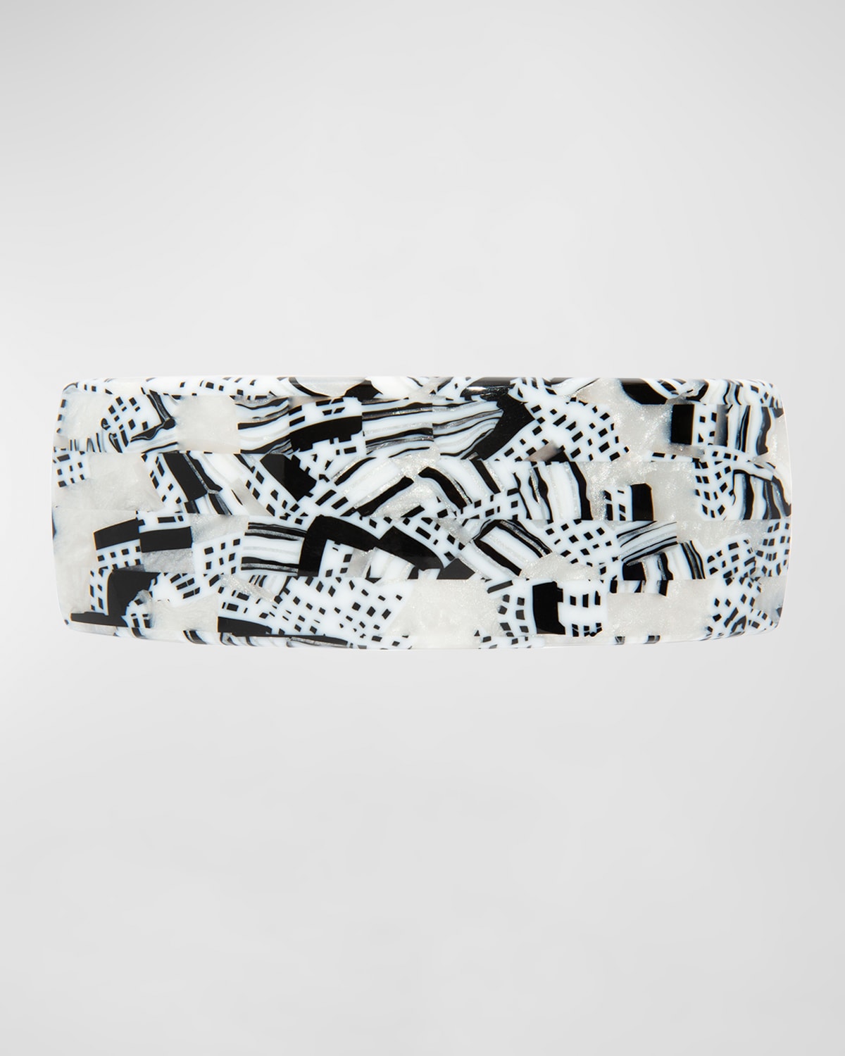 Checkered Rectangle Volume Barrette - Classic