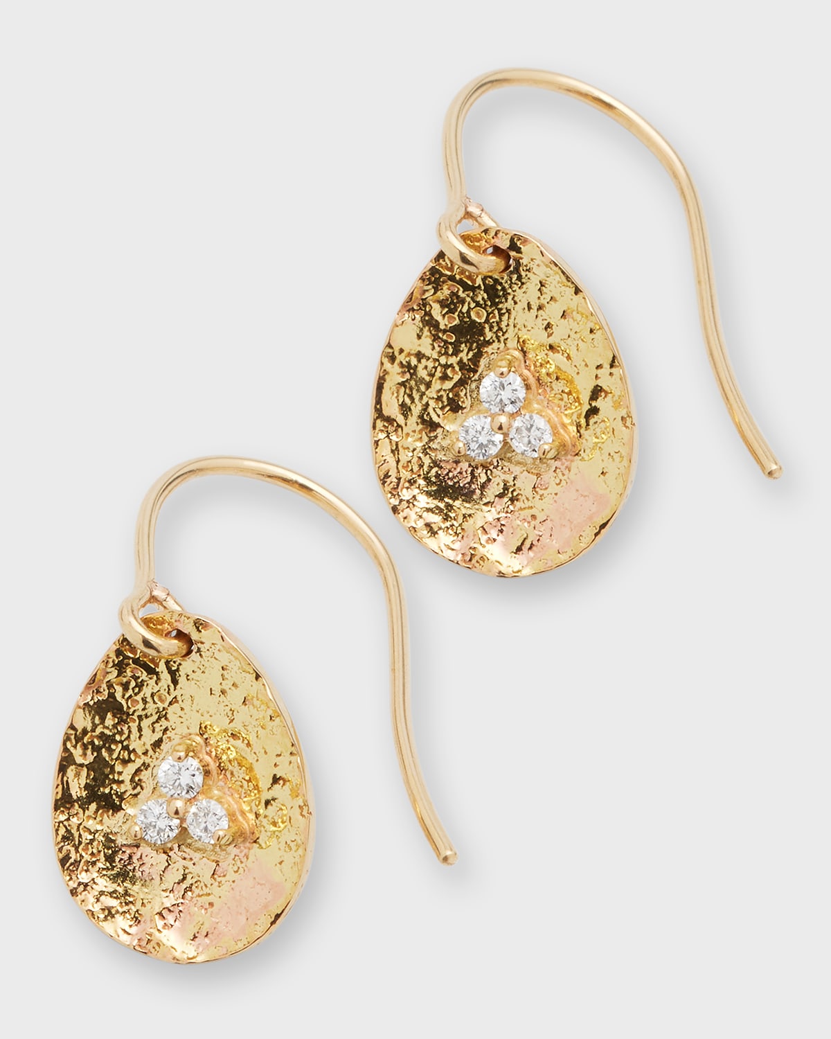 14K Recycled Gold Petal Diamond Trio Earrings