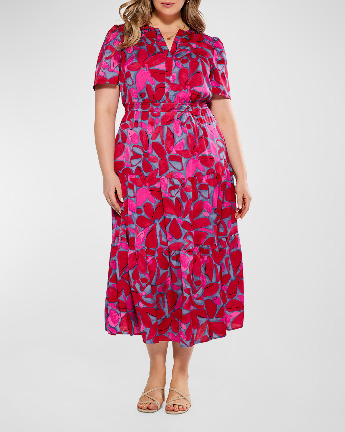 Plus Size Happy Splash Floral-Print Maxi Dress