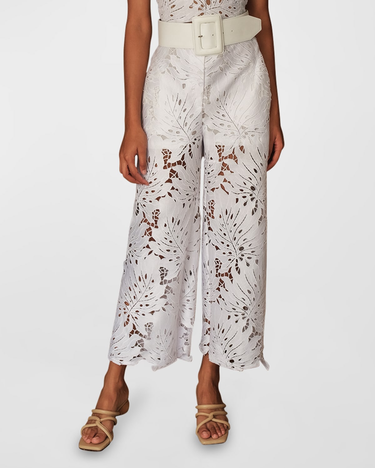 Andres Otalora Guayacan Guipure Straight-leg Pants In Off White