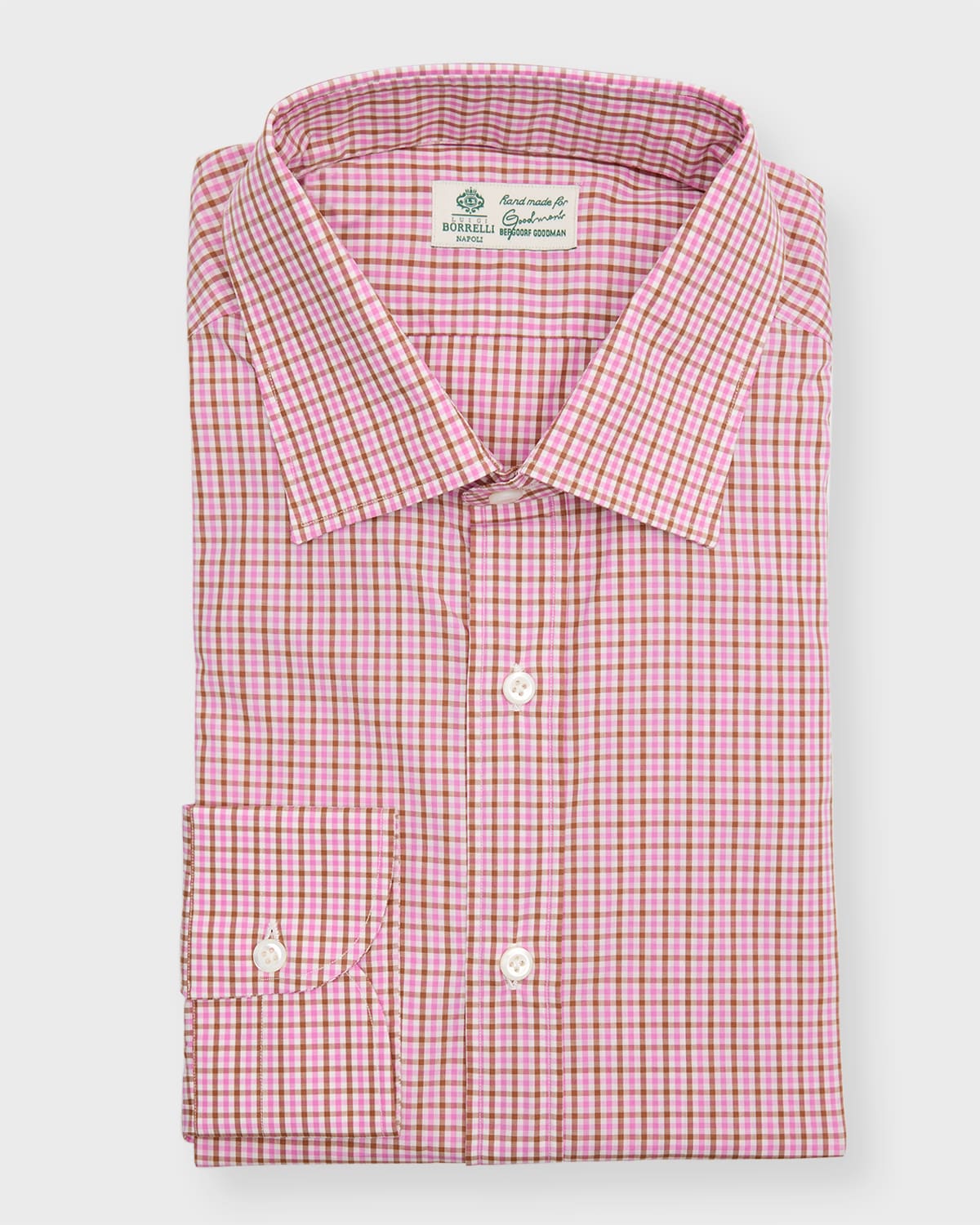 Men's Cotton Micro-Check Casual Button-Down Shirt