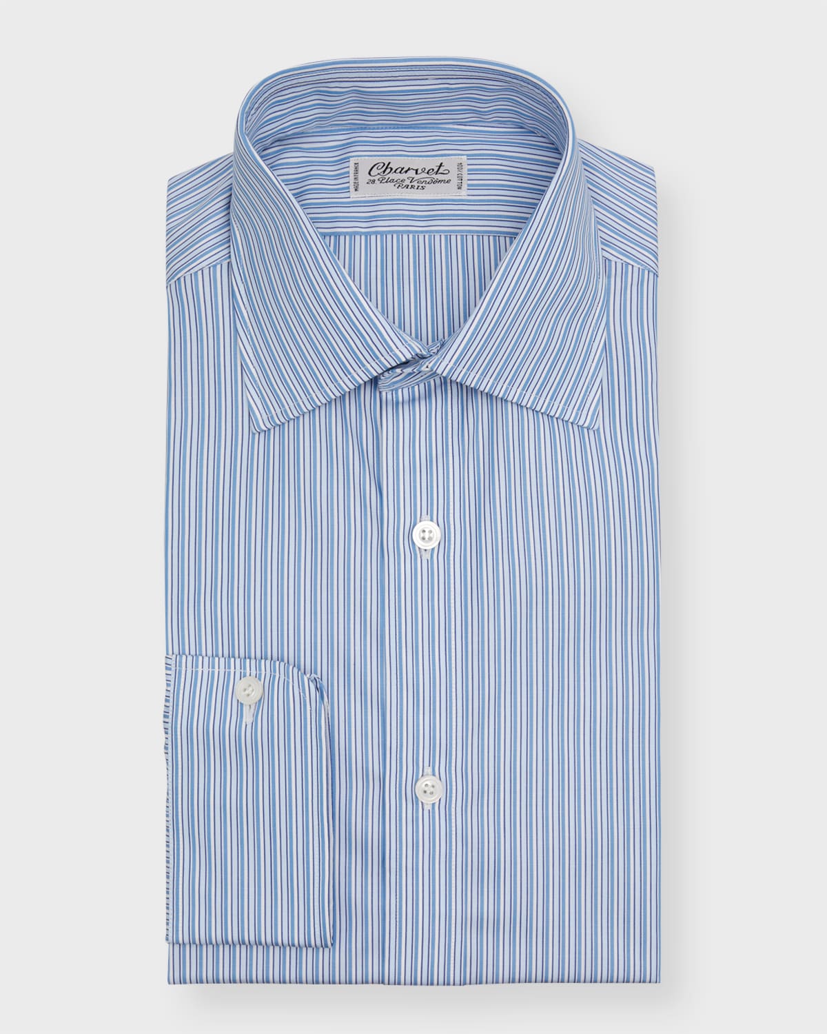 Charvet Men's Cotton Multi-stripe Dress Shirt In Blue