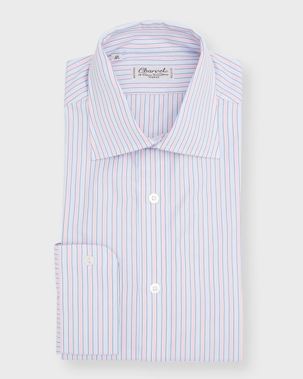Charvet Men's Multi-stripe Cotton Dress Shirt In Blue