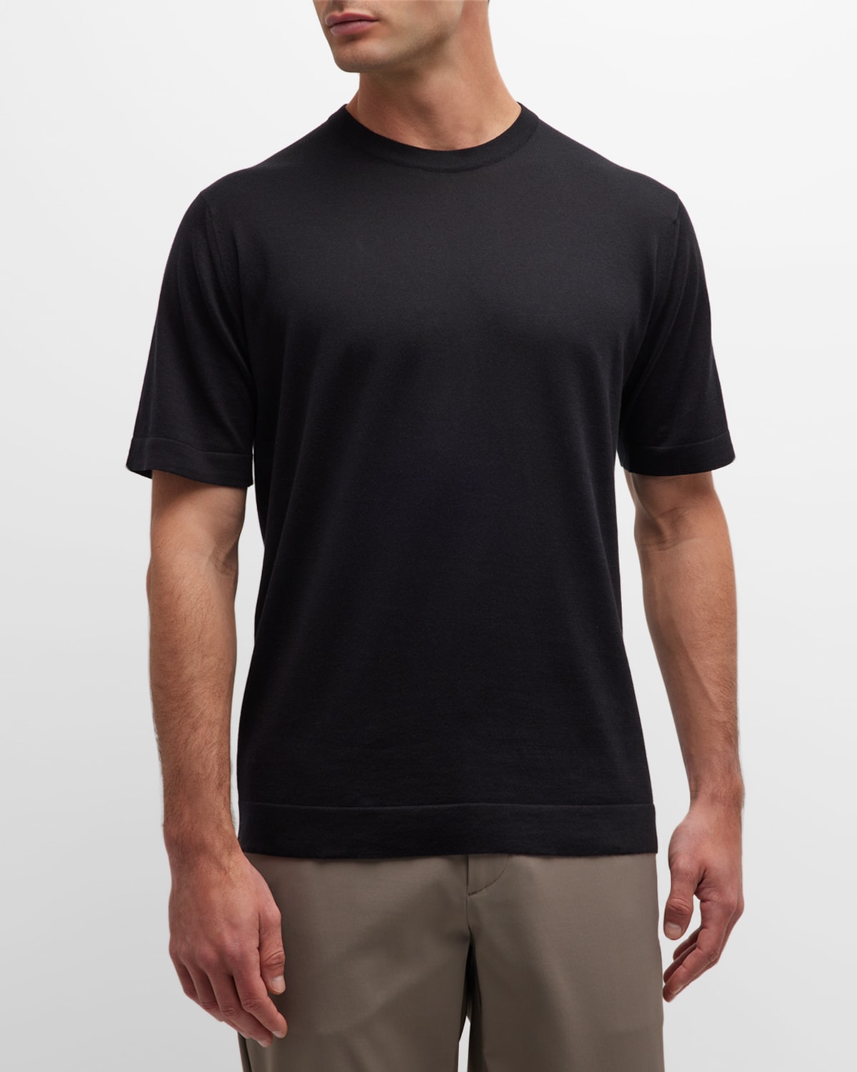Shop John Smedley Men's Lorca Sea Island Cotton T-shirt In Black