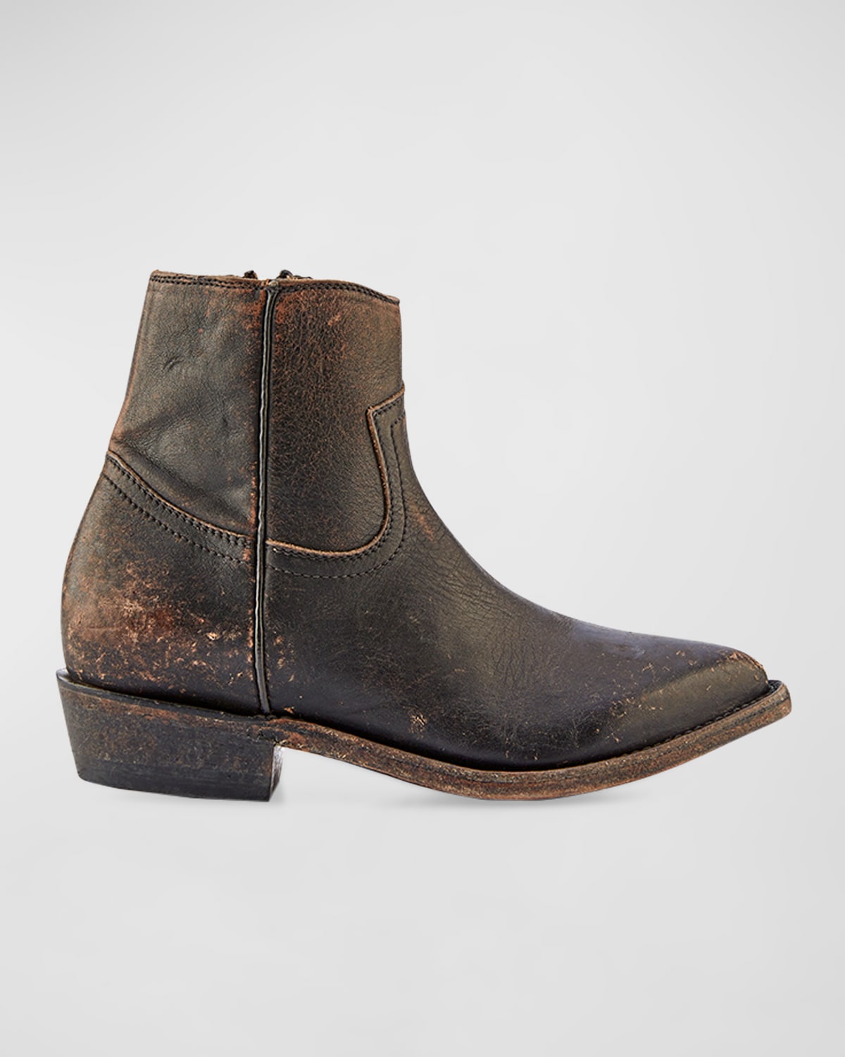 Billy Leather Zip Western Booties