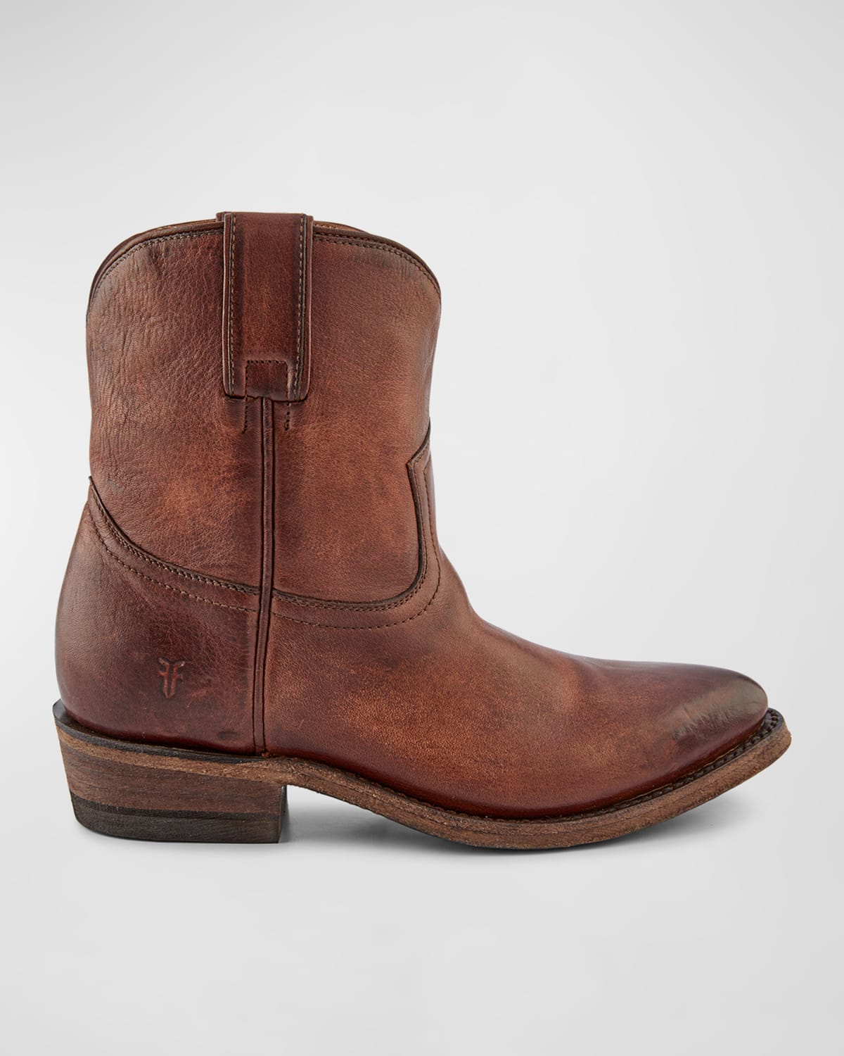 FRYE BILLY LEATHER SHORT WESTERN BOOTS