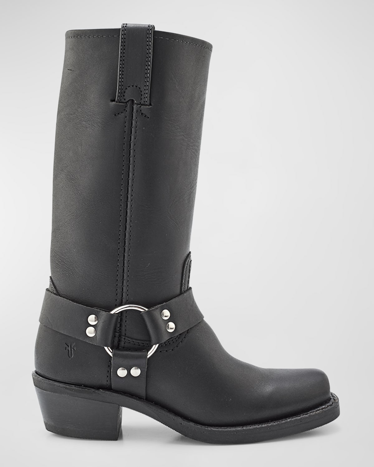 Tall Leather Harness Biker Boots