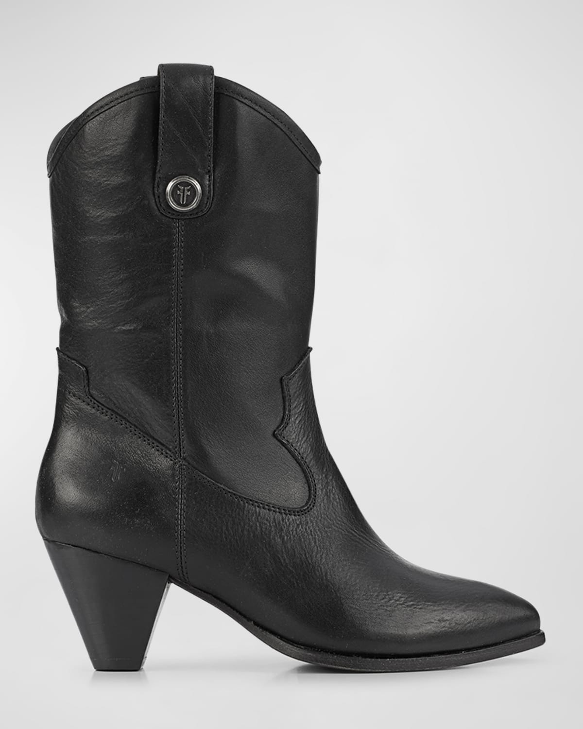 June Leather Mid Western Boots
