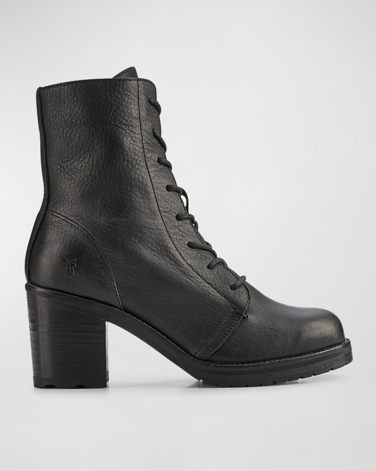 Frye Karen Leather Heeled Combat Boots