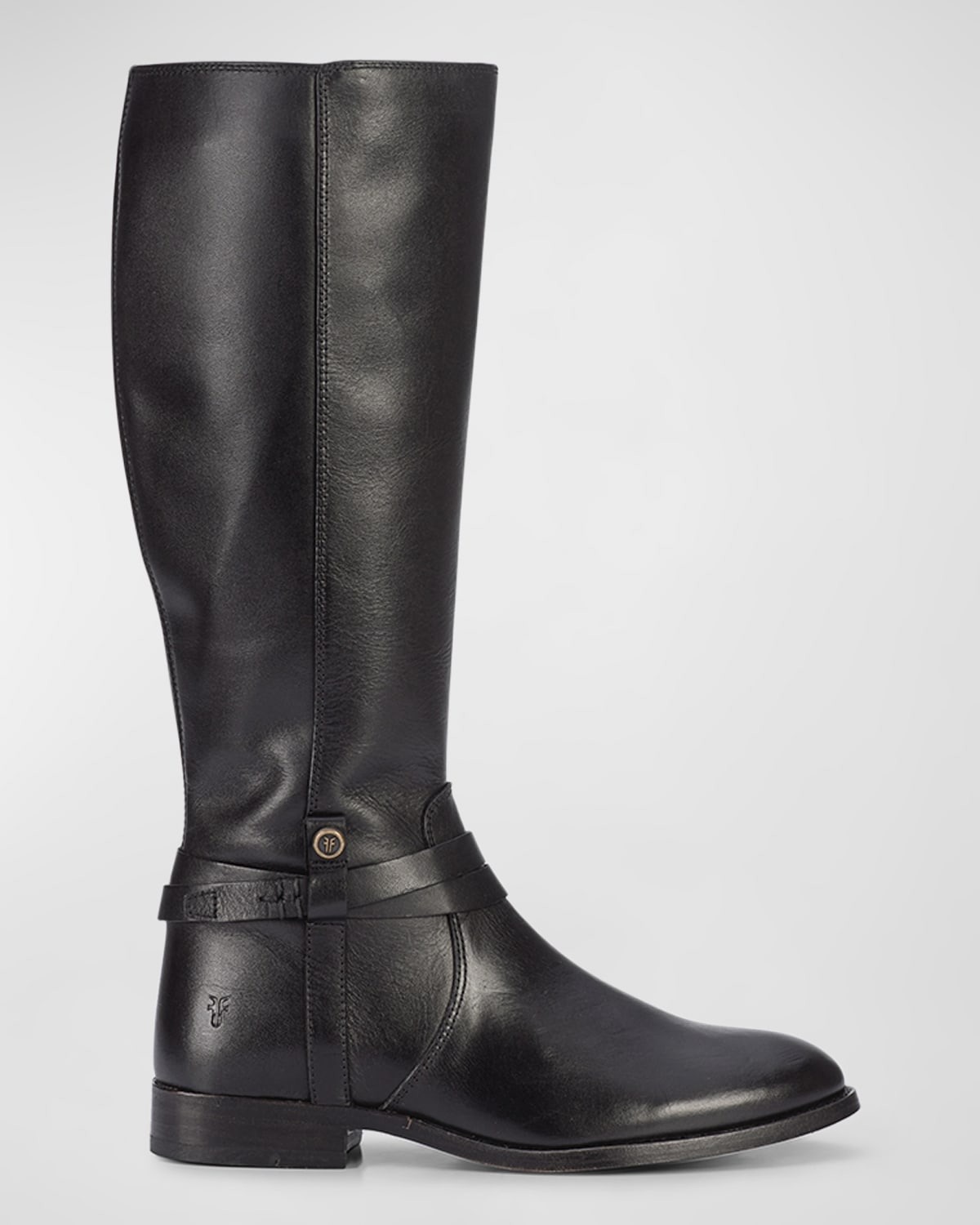 Shop Frye Melissa Leather Belted Tall Riding Boots In Black