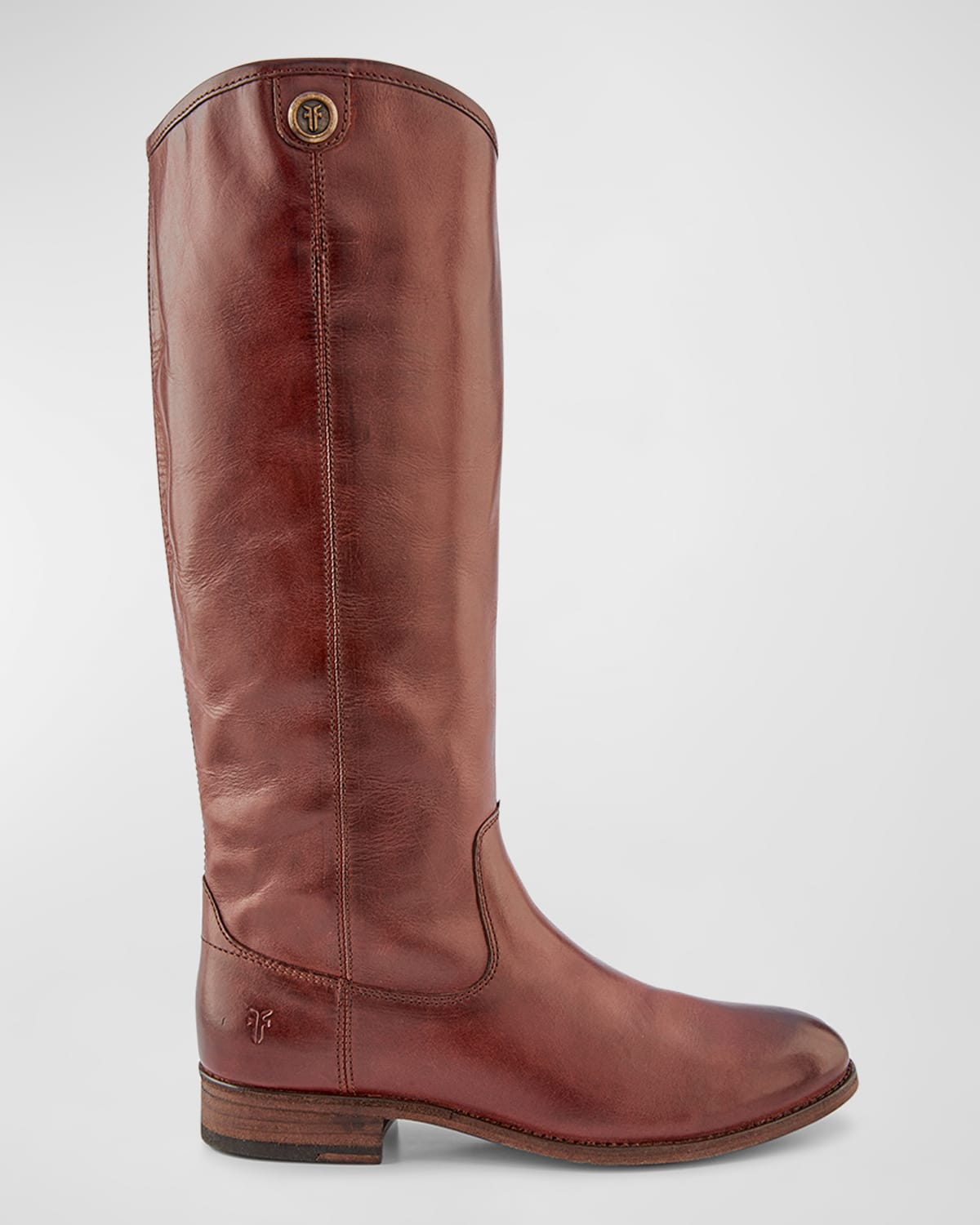 Shop Frye Melissa Button Leather Tall Riding Boots In Mahogany