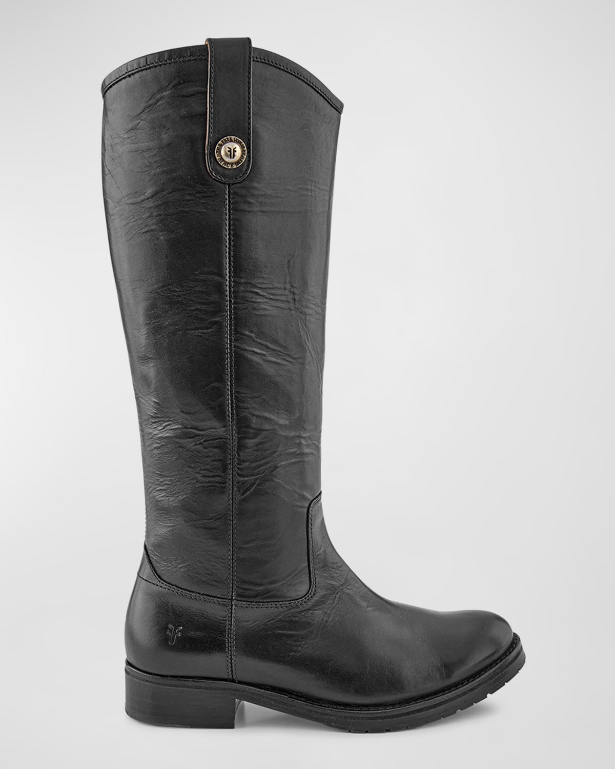 Frye Melissa Leather Tall Riding Boots In Black