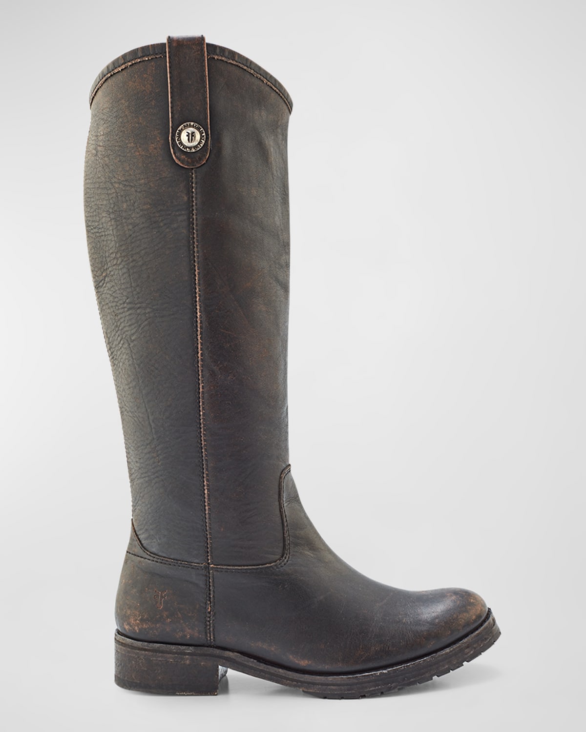 Frye Melissa Leather Tall Riding Boots In Black