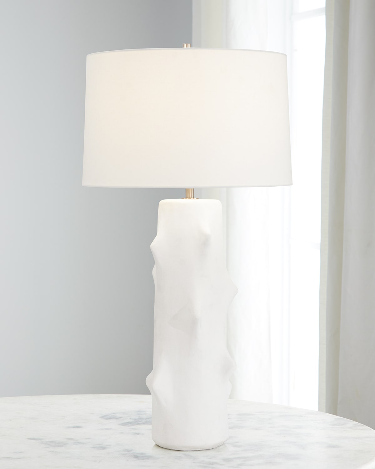 Shop John-richard Collection Ceramic Sculpted Table Lamp In White