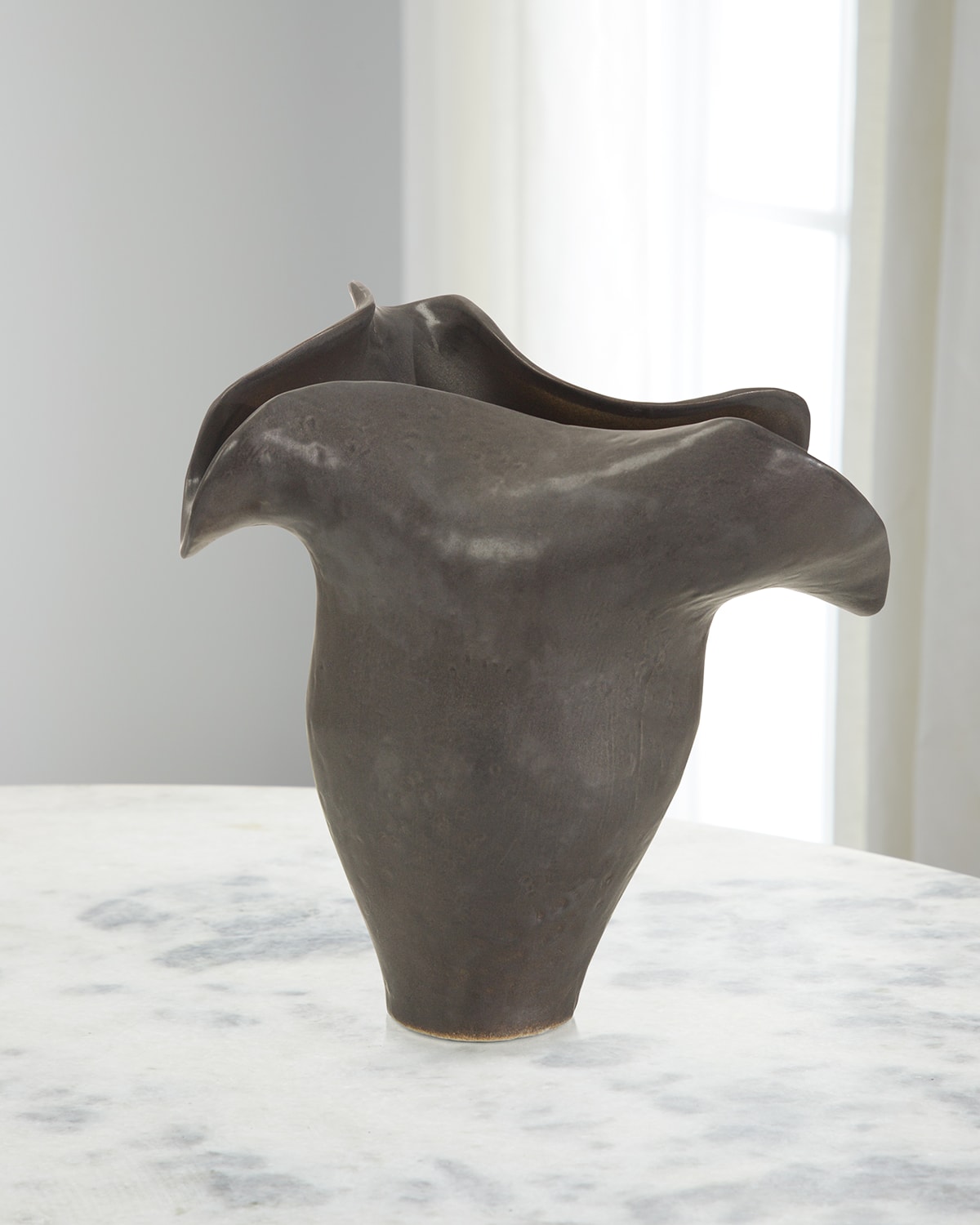 Graphite Gray Porcelain Vase I