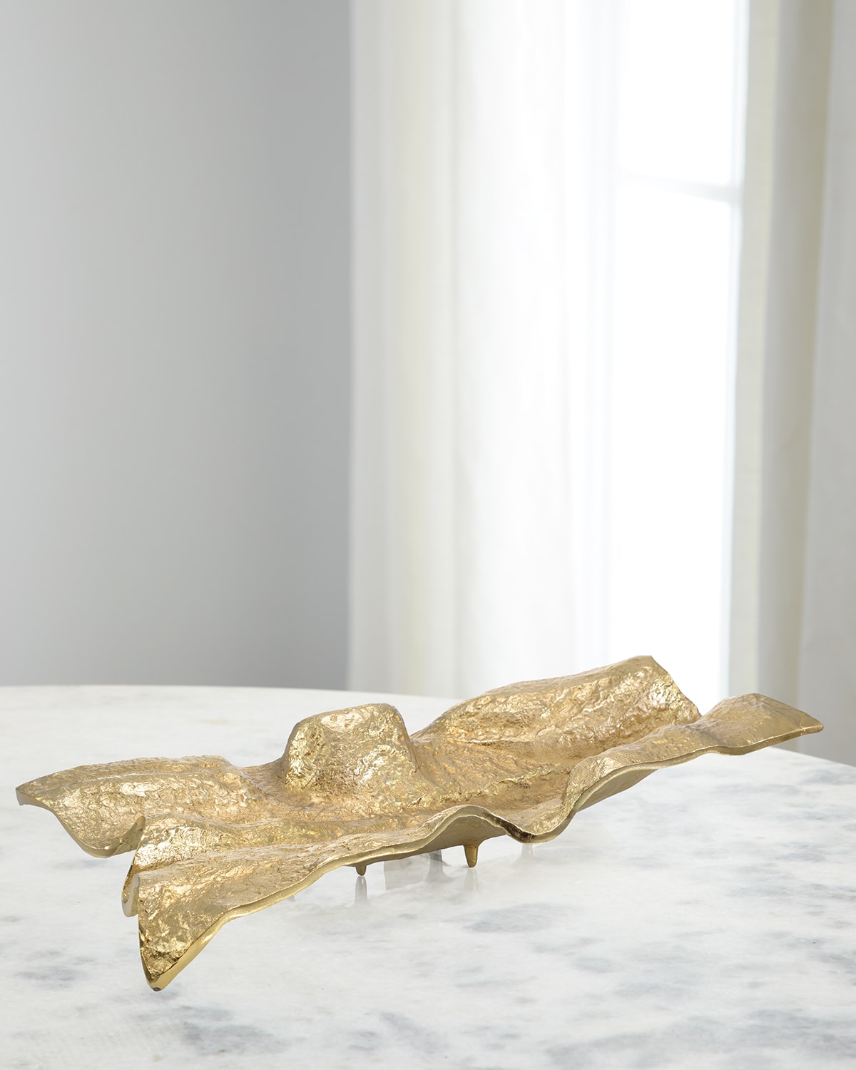 John-richard Collection Draped Fabric Brass Rectangular Bowl