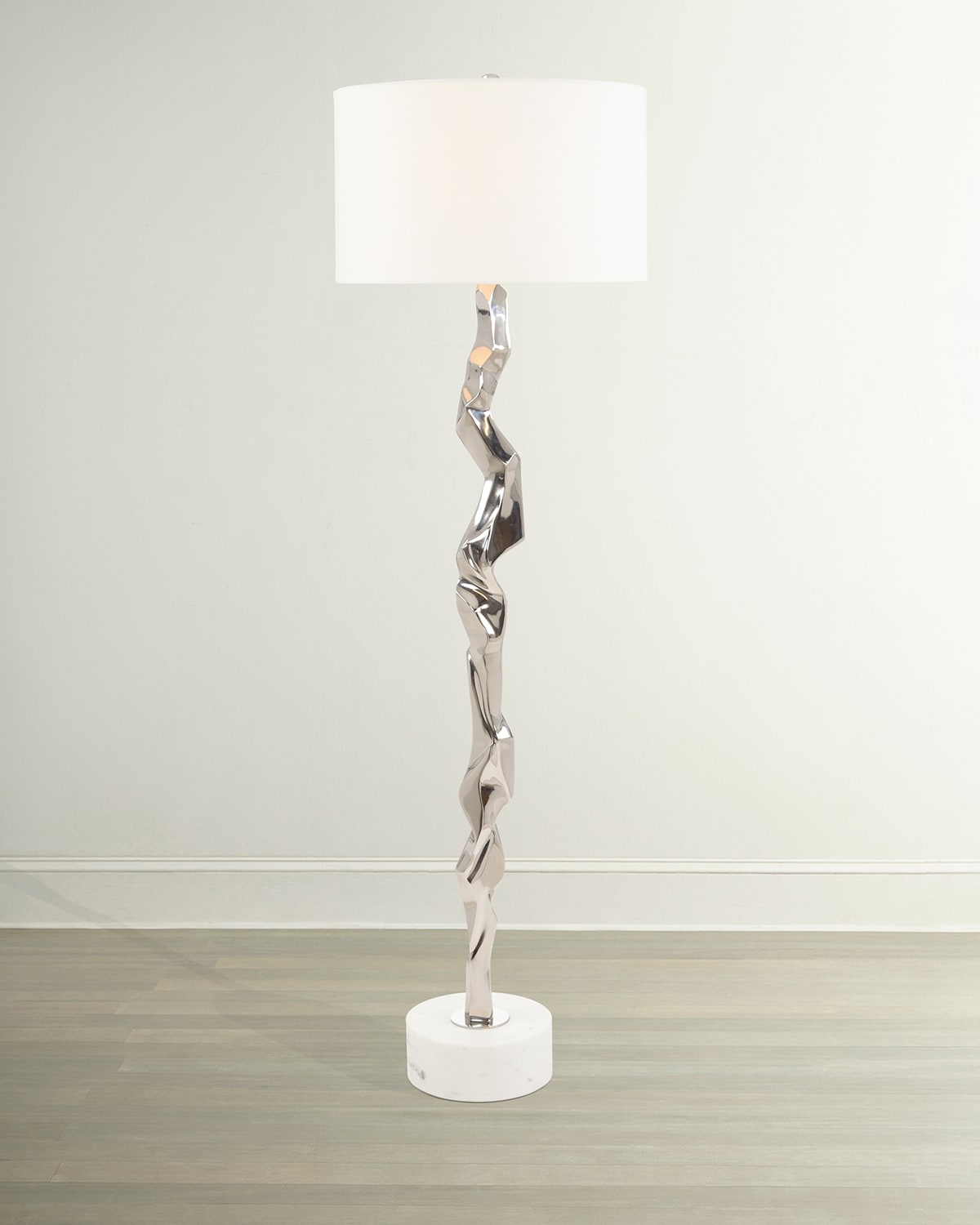John-richard Collection Polished Nickel Geometric Floor Lamp - 67.5"