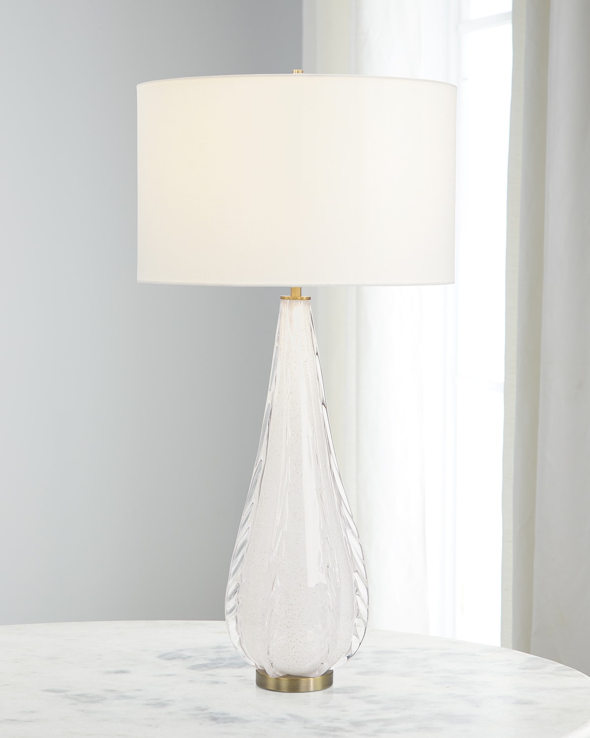 Arctic White Art Glass Table Lamp